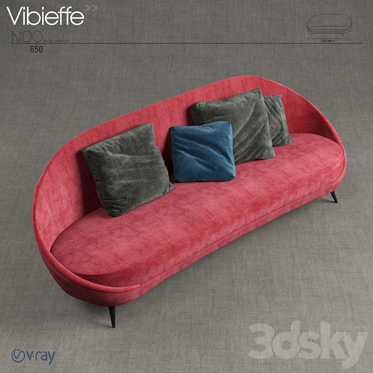 Vibieffe 650 Nido Sofa 3DS Max - thumbnail 2