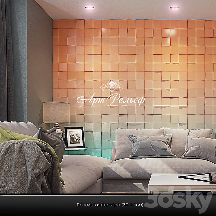Gypsum panel 3d Art-1001 from ArtRelef 3D Model