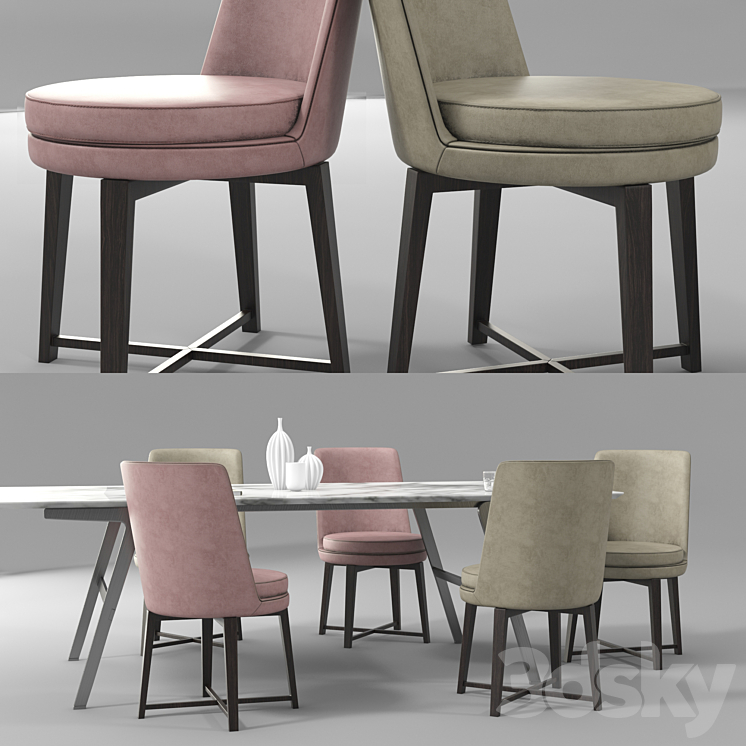 Flexform Dining Set 3D Model