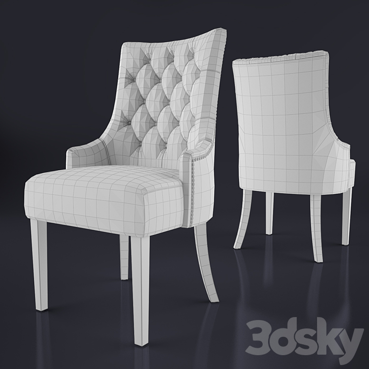 Classic chair with back Capito 3DS Max - thumbnail 2