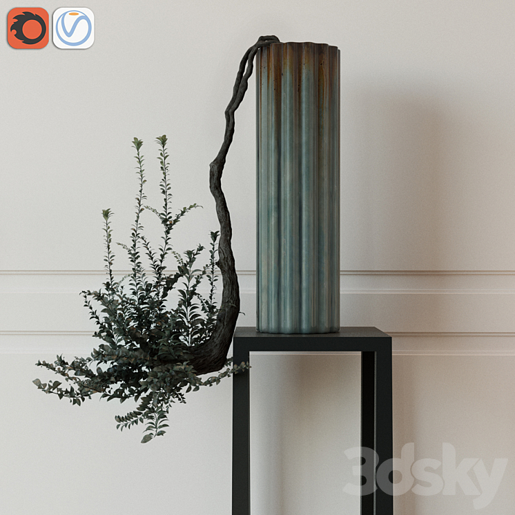 Plant in a vase 3DS Max - thumbnail 1