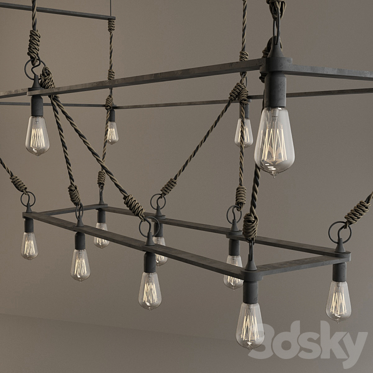 Hanging Lamp Loft lamp 3DS Max - thumbnail 2