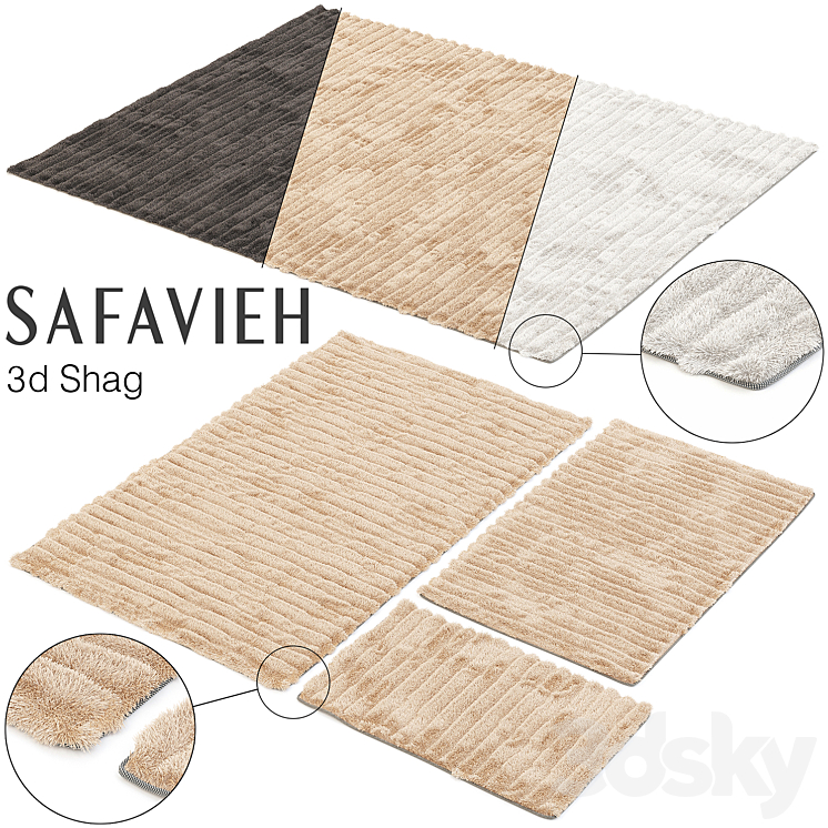 SAFAVIEH 3D SHAG SET 3DS Max - thumbnail 1