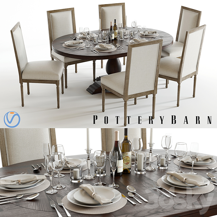 Pottery Barn Lorraine and Miller 3DS Max - thumbnail 1