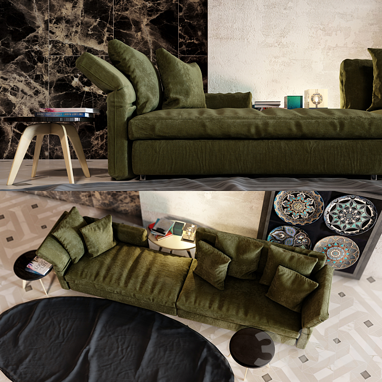 Collar sofa Minotti 3D Model