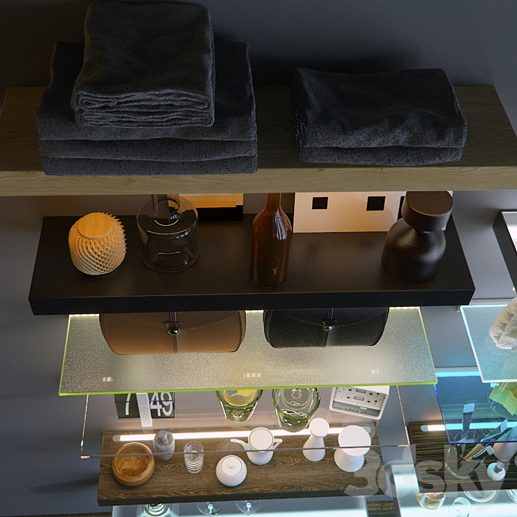 Shelves with illumination 3D Model