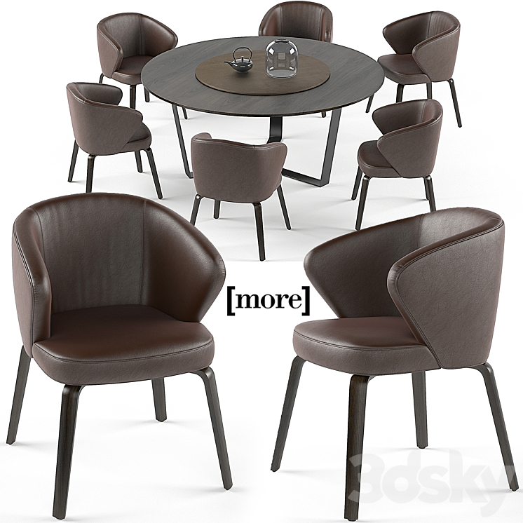 Mudi armchair and Pero round table set 3DS Max - thumbnail 1