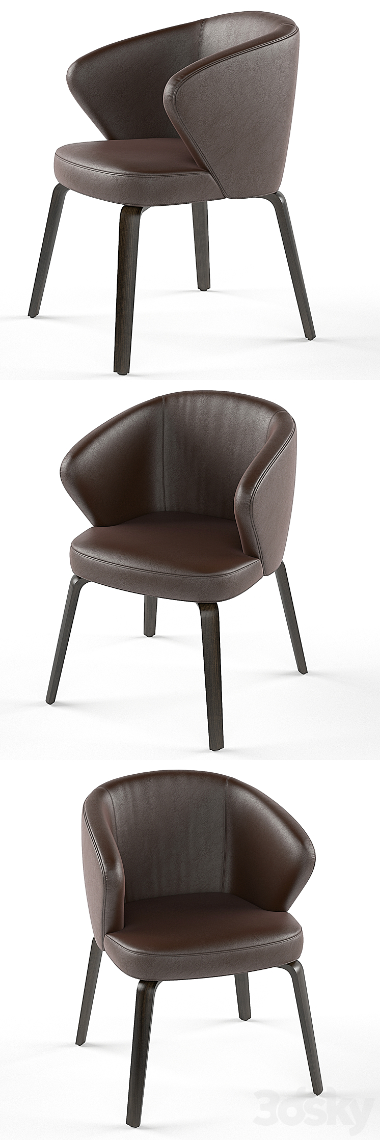 Mudi armchair and Pero round table set 3DS Max - thumbnail 2