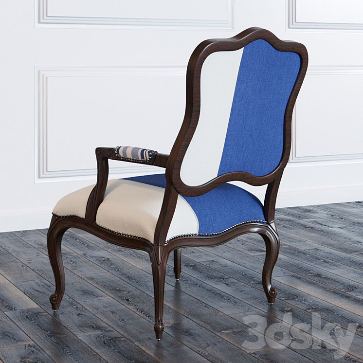 Michael Colorblock Bergere Chair 3D Model