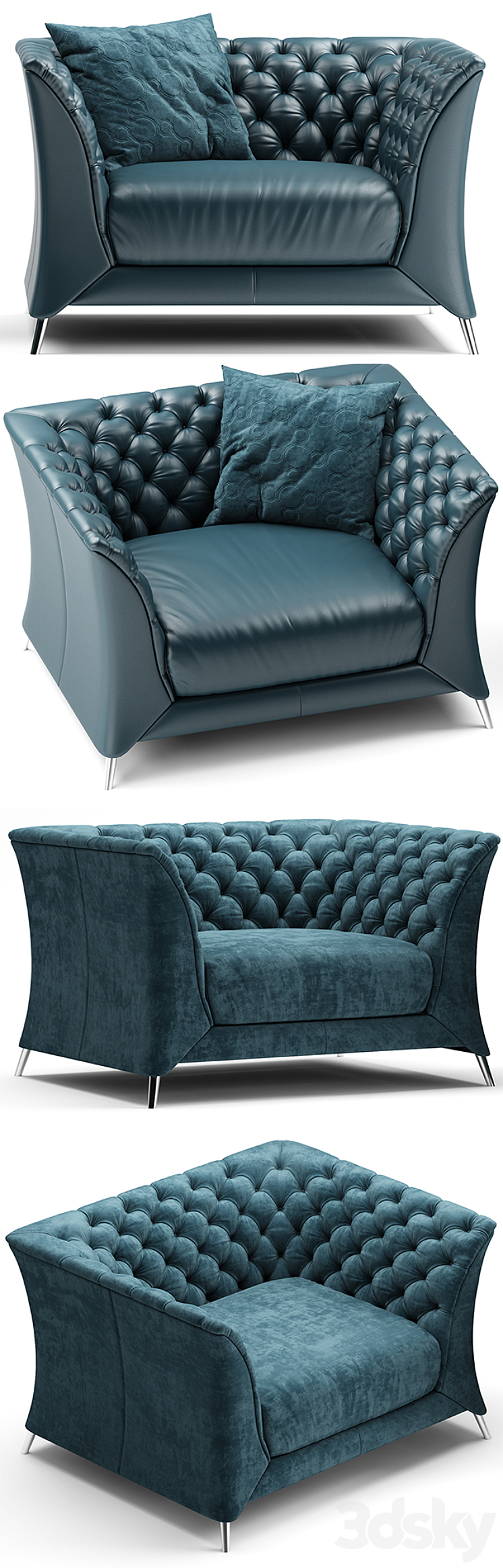 Armchair natuzzi La Scala chair 3D Model