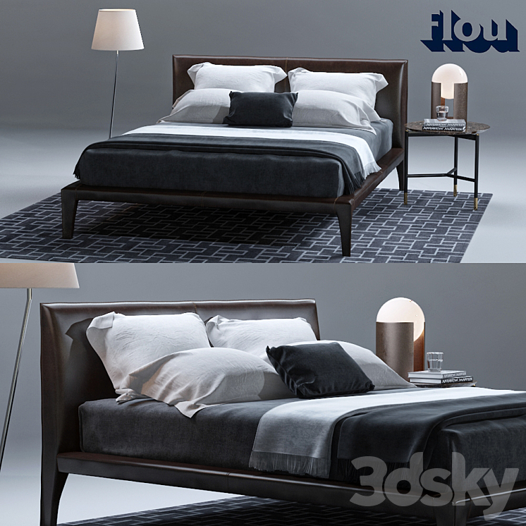FLOU Alicudi bed 3DS Max - thumbnail 1