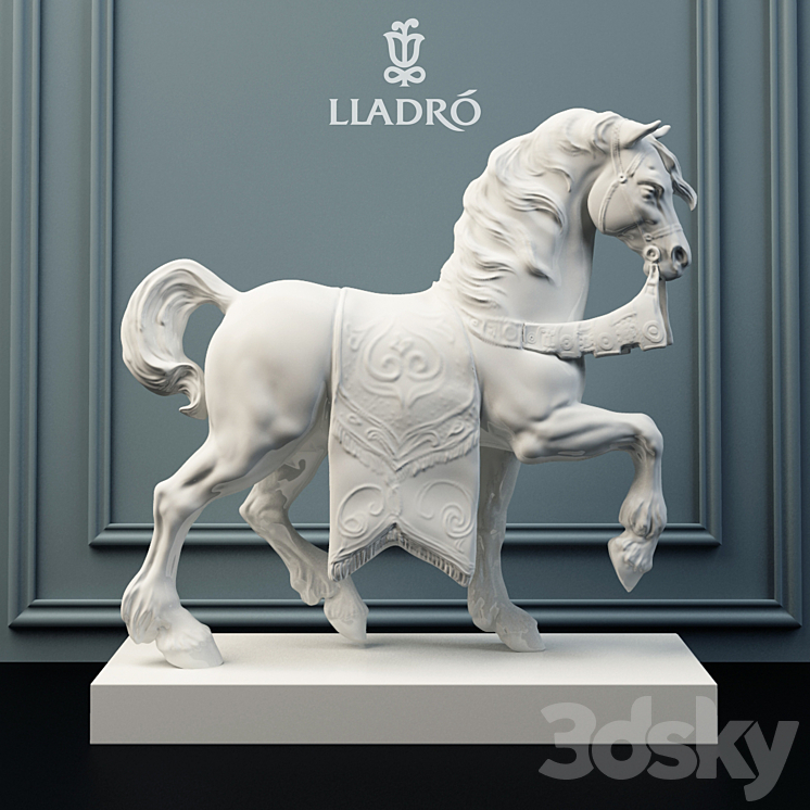 Lladro sculpture palace horse. 3DS Max - thumbnail 1