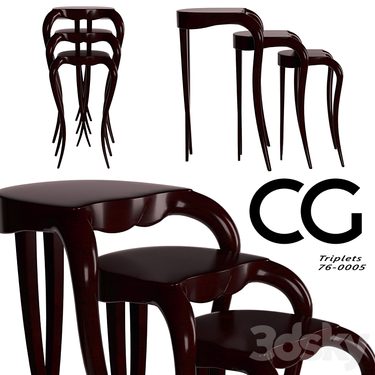 Table Triplets Christopher Guy 3DS Max - thumbnail 1