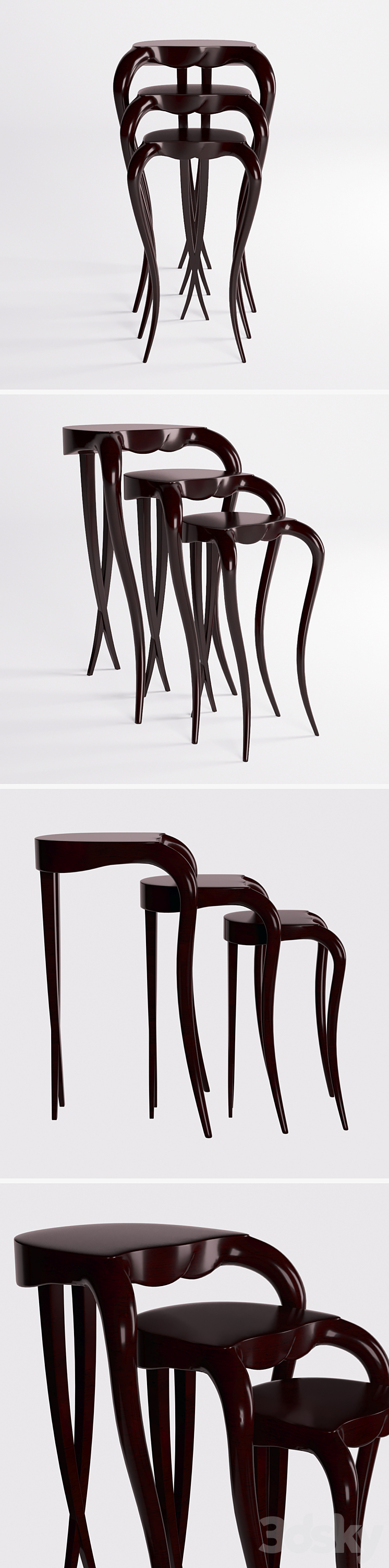 Table Triplets Christopher Guy 3DS Max - thumbnail 2