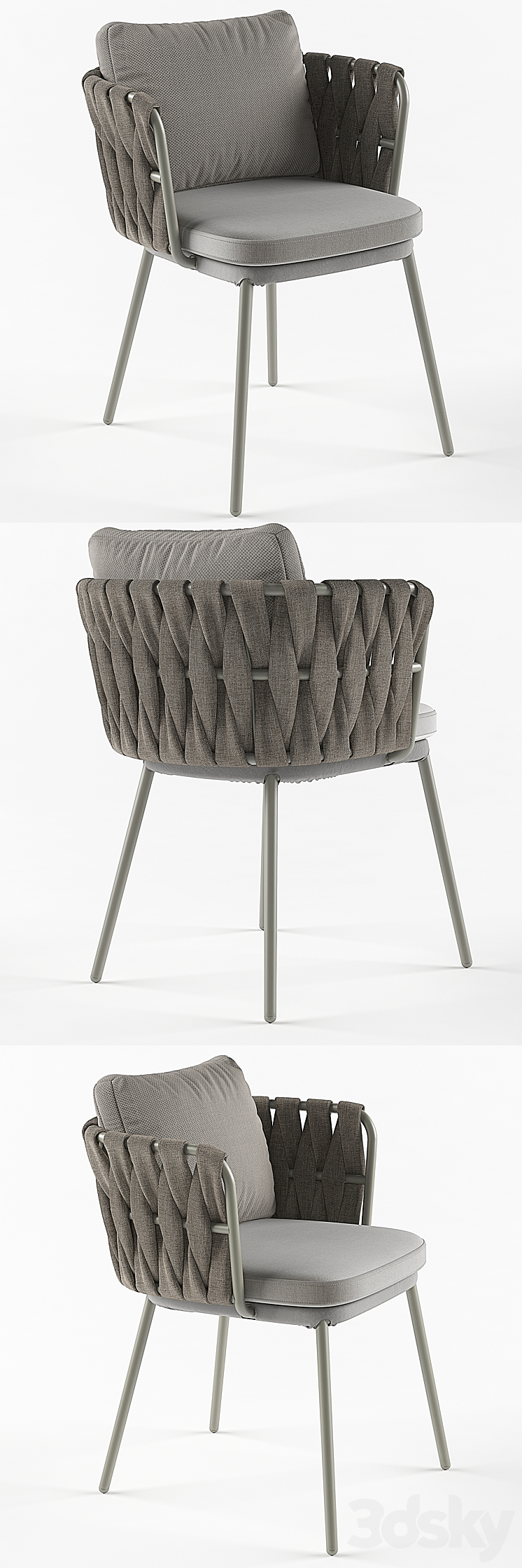 Tosca table & armchair set 3D Model