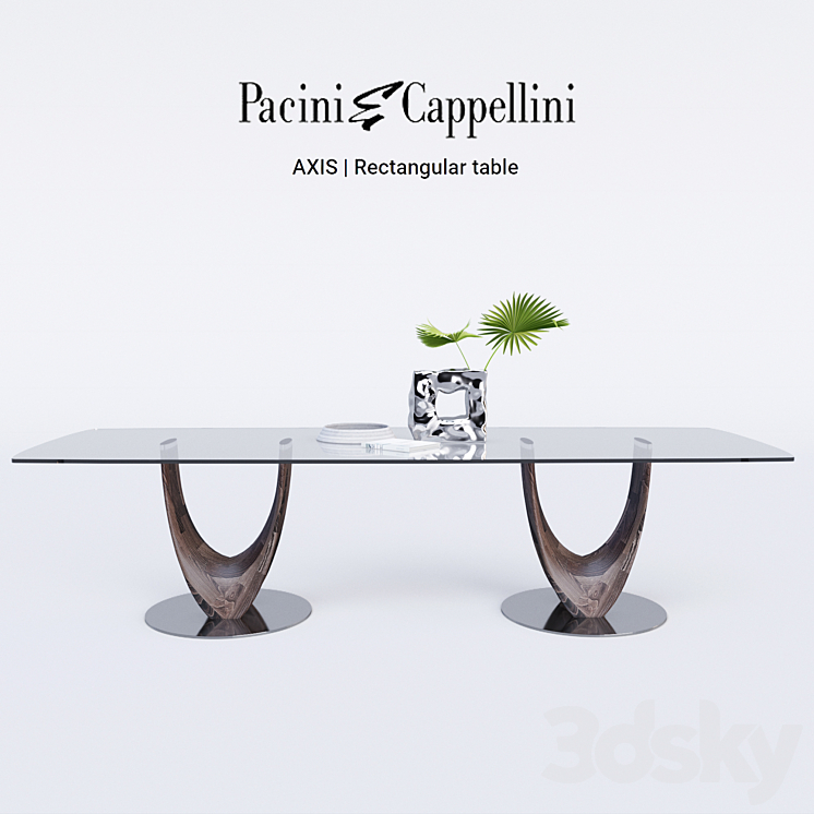 Pacini Cappellini AXIS Rectangular table 3DS Max - thumbnail 2