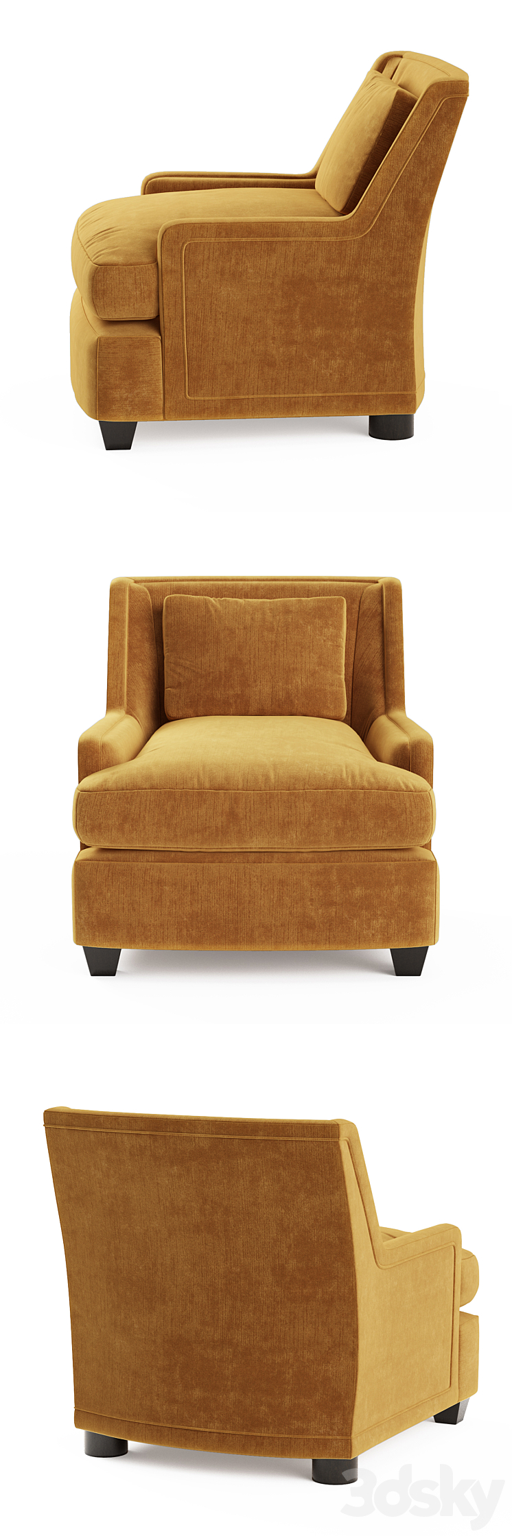 Baker Colin Cab Chair 6712C 3D Model