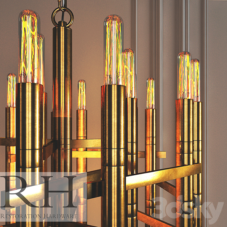 Chandelier Restoration Hardware LYNX CHANDELIER 25 ' 3D Model