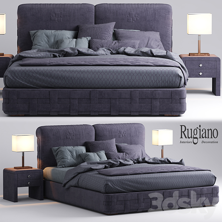 Bed rugiano braid bed 3DS Max - thumbnail 1