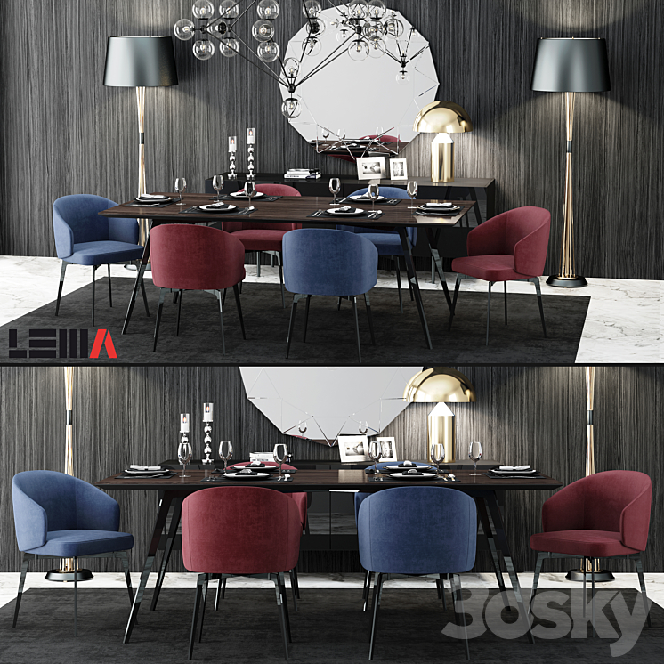 Lema BEA Table and Chair 3DS Max - thumbnail 1