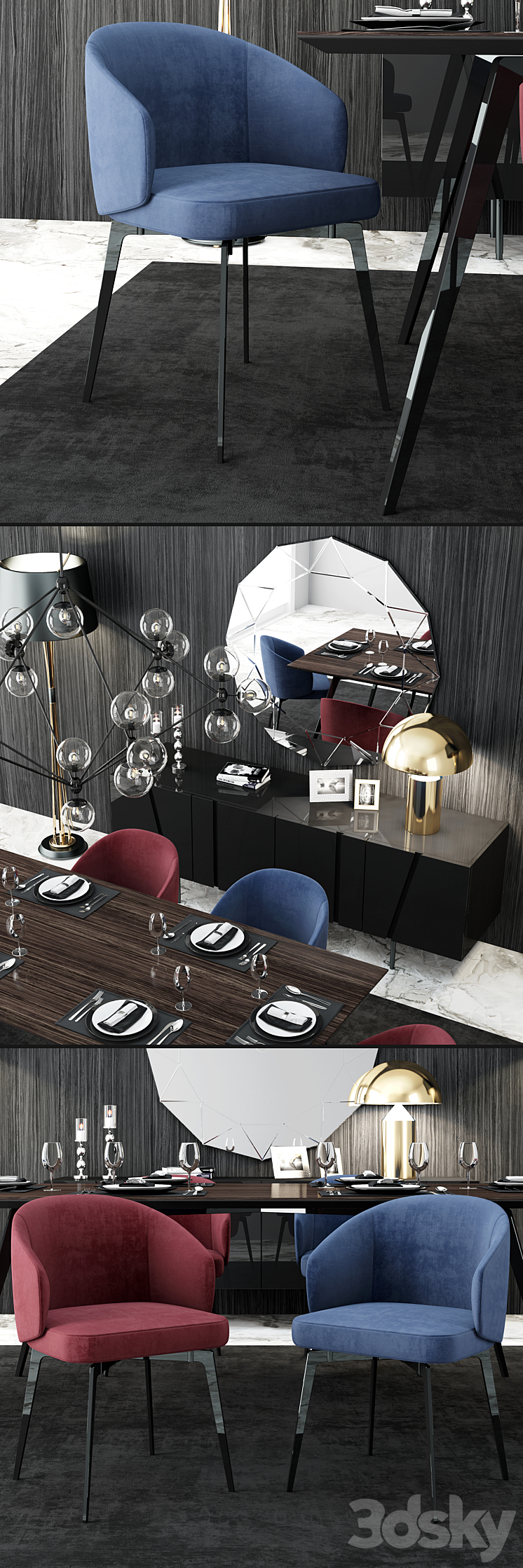 Lema BEA Table and Chair 3DS Max - thumbnail 2