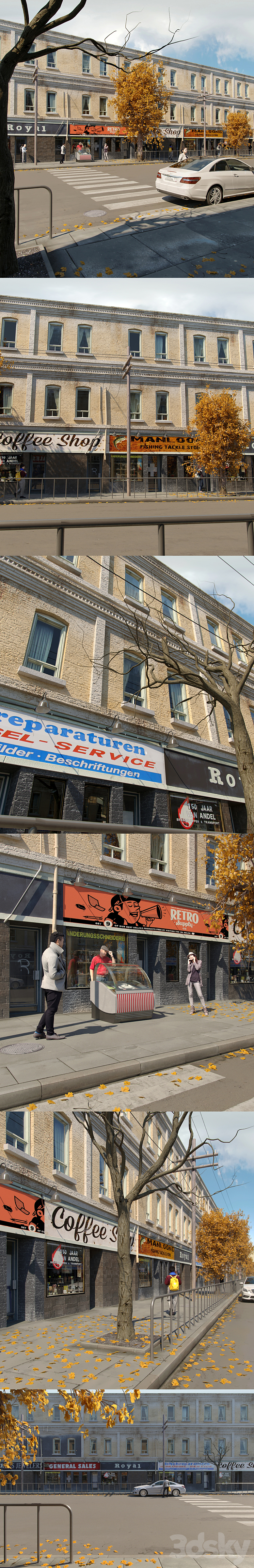 The facade of the building 3D Model