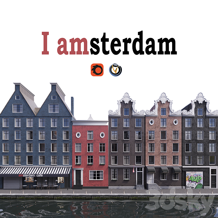 Facade Amsterdam 3DS Max - thumbnail 1