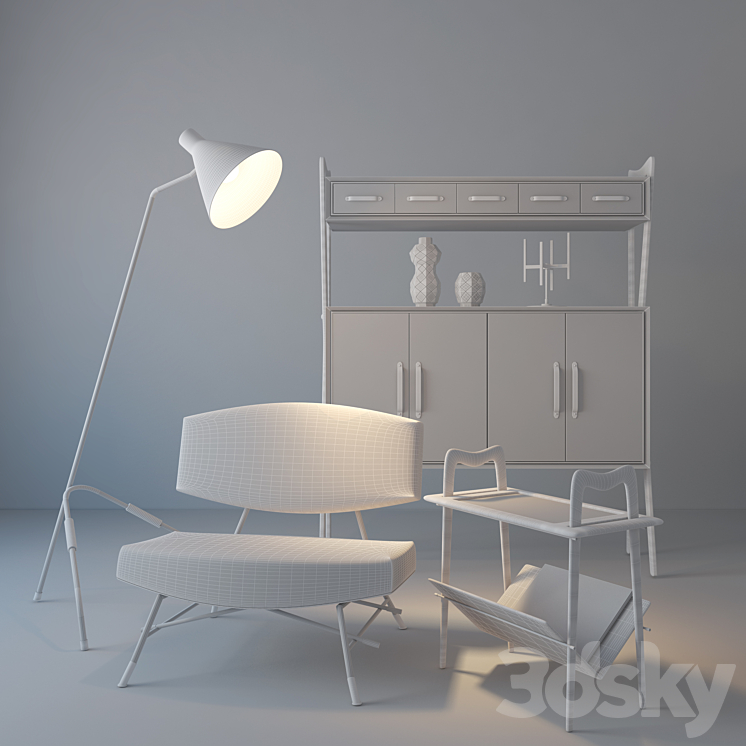 Ico Parisi set 3D Model