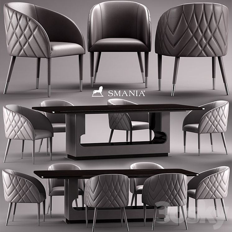 Table and chairs smania Amal 3DS Max - thumbnail 1