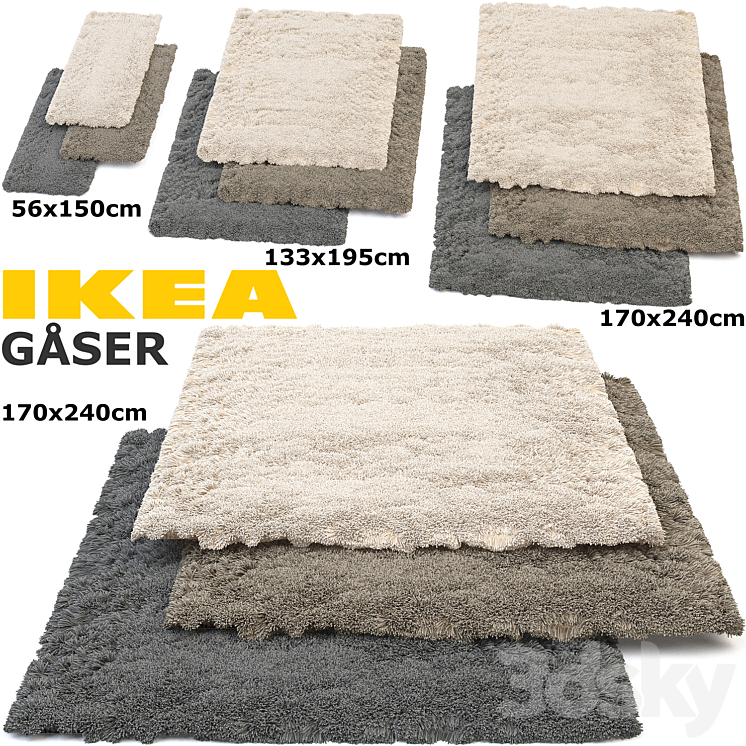 IKEA GASER (GOSER) RUG SET 3D Model