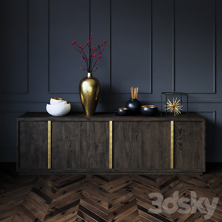 Bezier panel 6door sideboard RH Sideboard & Chest of drawer 3D model