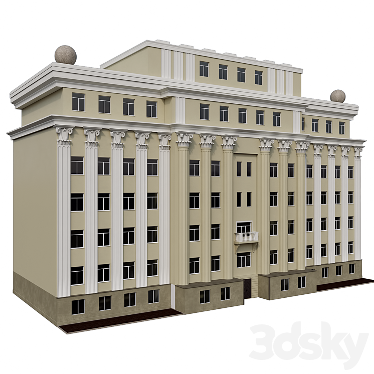 Municipal Building Facade 3D Model