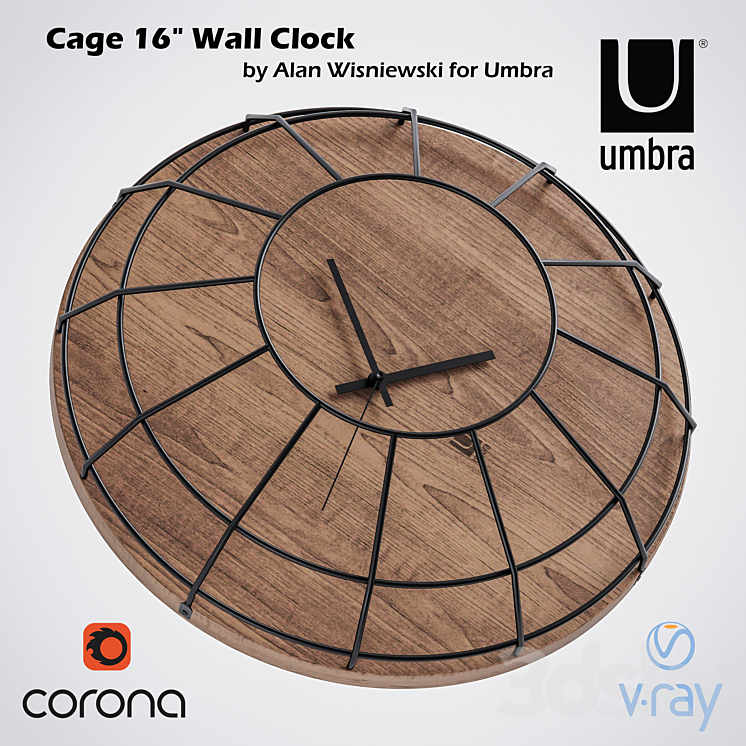 Cage 16' Wall Clock by Alan Wisniewski for Umbra Watches & Clocks