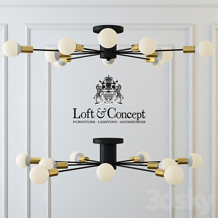 [3DSKY] Lamp Bubble Stik Black Chandelier 3D Model NEW UPDATE 2023