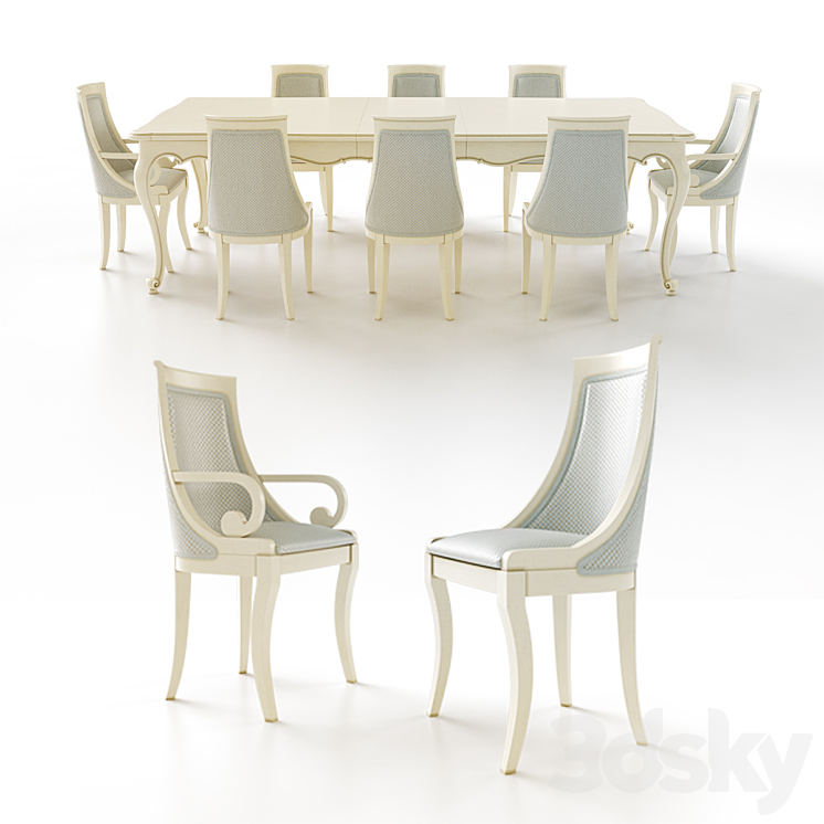 table chair 3DS Max - thumbnail 2