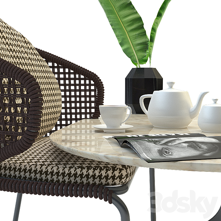 Aston cord outdoor and table claydon Minotti LT 3D Model