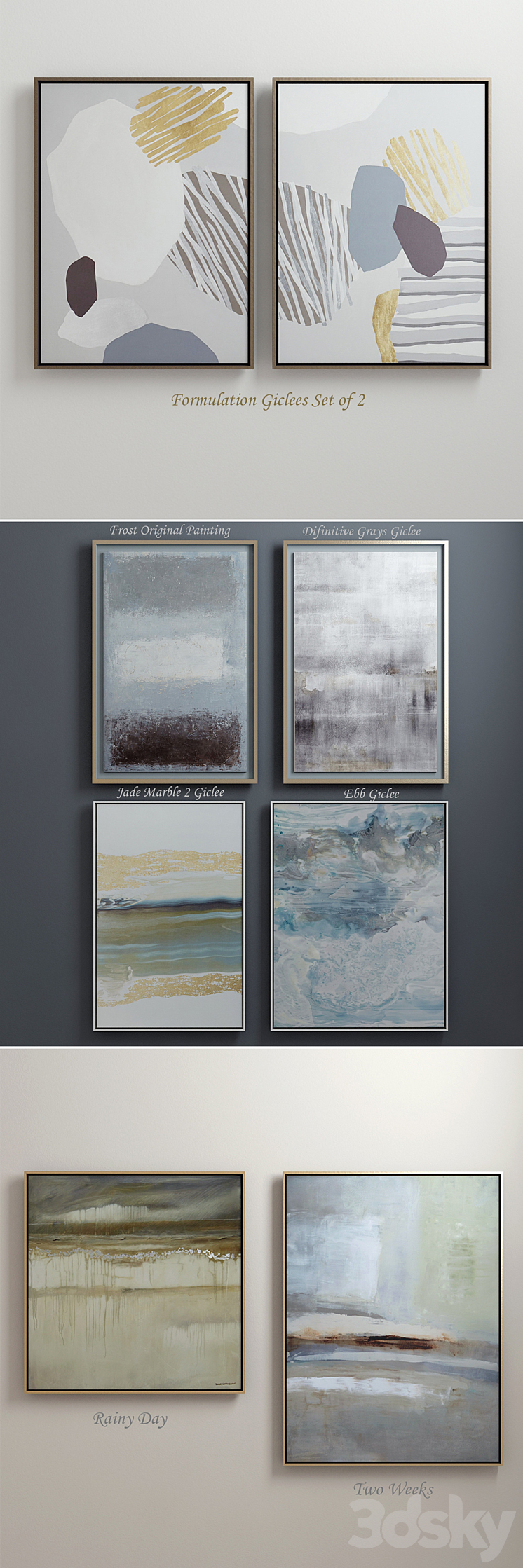 The collection of contemporary paintings (set-5) 3D Model