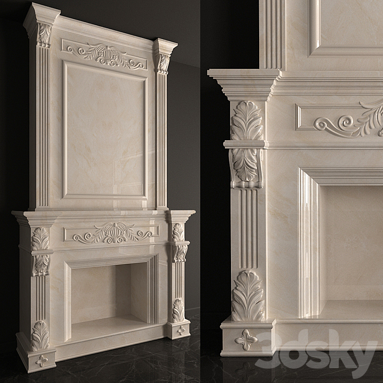 fireplace 3DS Max - thumbnail 2