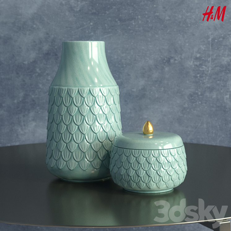 H&M Home Tall stoneware vase 3DS Max - thumbnail 1
