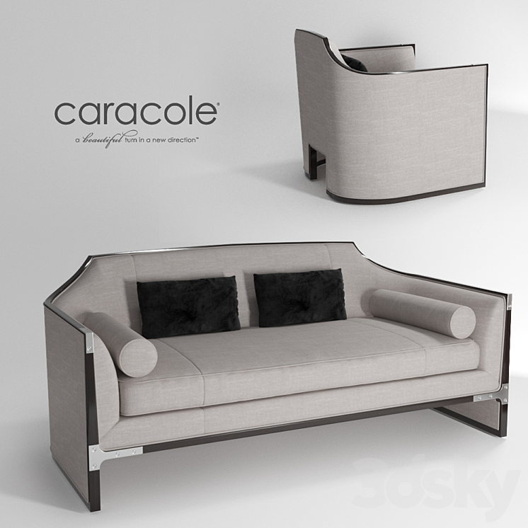 Sofa and armchair Caracole Simply Put 3DS Max - thumbnail 1
