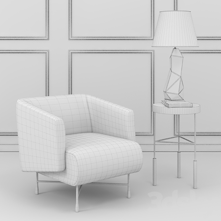 KELLY WEARSTLER BIJOUX LOUNGE CHAIR 3DS Max - thumbnail 2