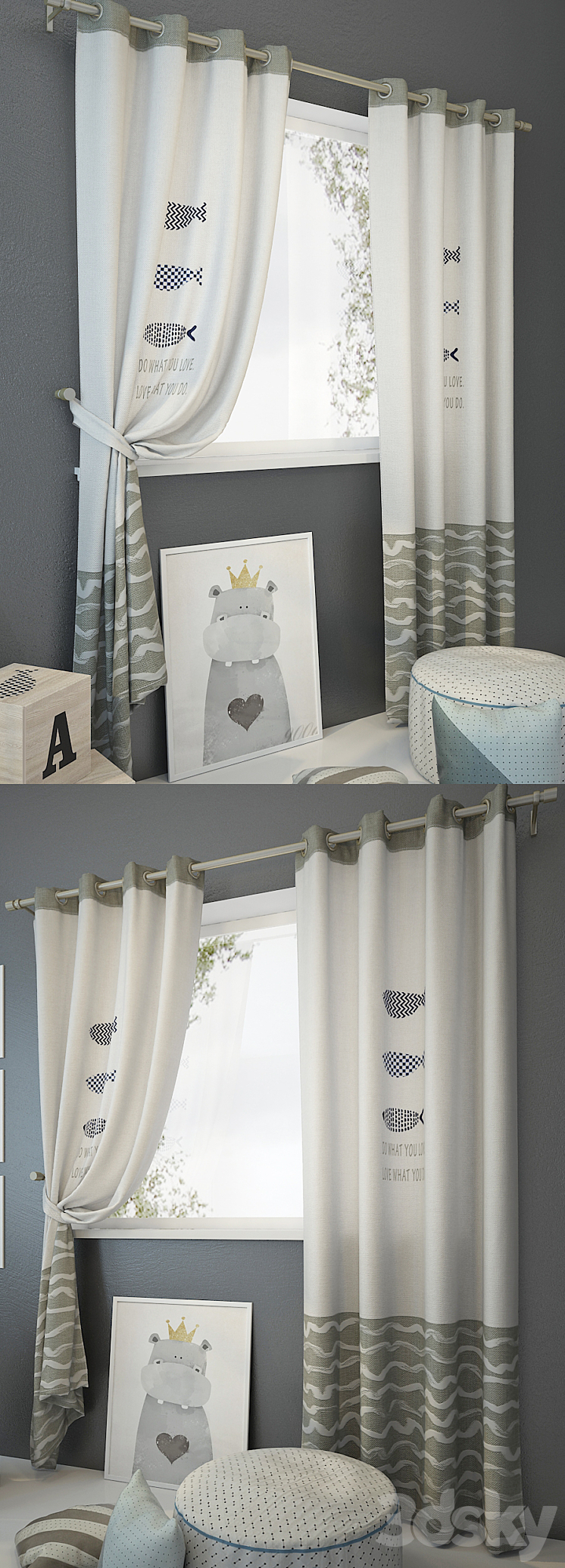 Curtain and decor 5 3DS Max - thumbnail 2
