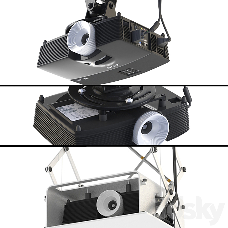 The projector on the bracket 3D Model