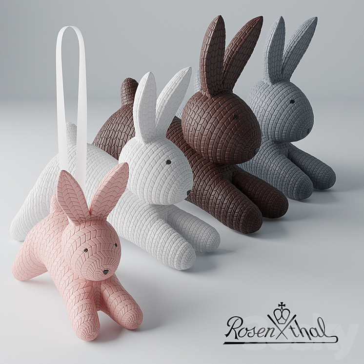 Decorative set of rabbits 3DS Max - thumbnail 1