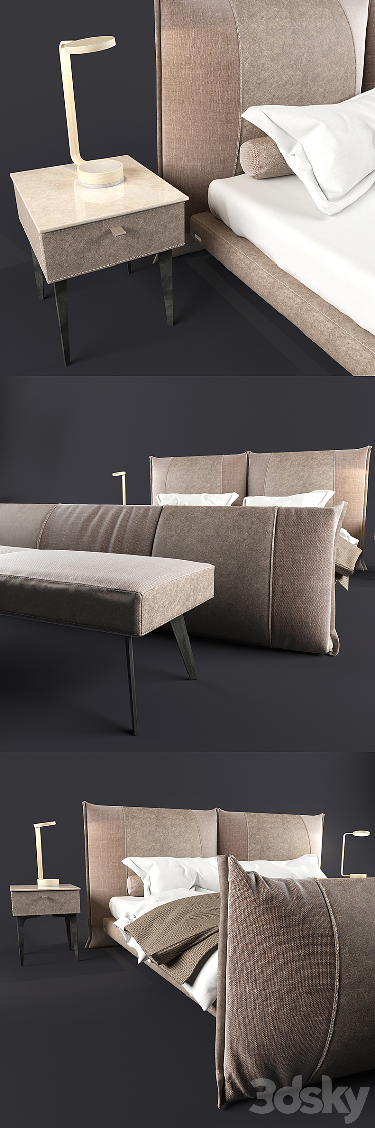 PEPPER NIGHT bed by GAMMA 3DS Max - thumbnail 2
