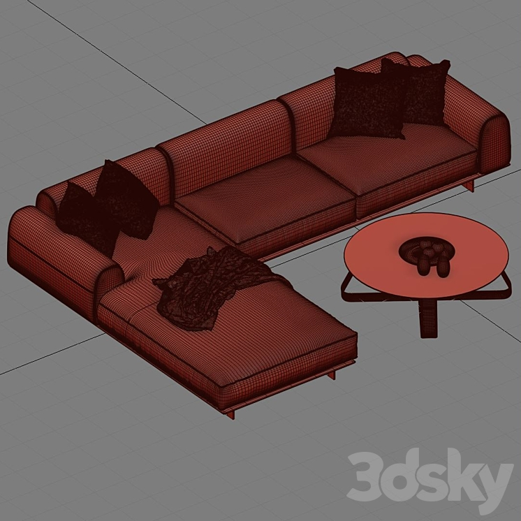 Brandy sofa_Gamma_Coffee Tables 3D Model