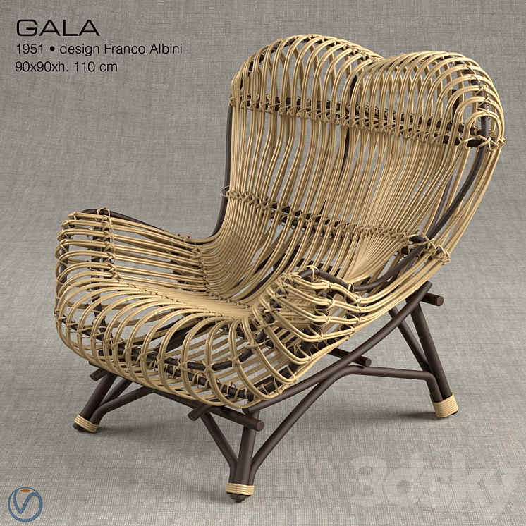 Vittorio Bonacina Gala Chair 3DS Max - thumbnail 2