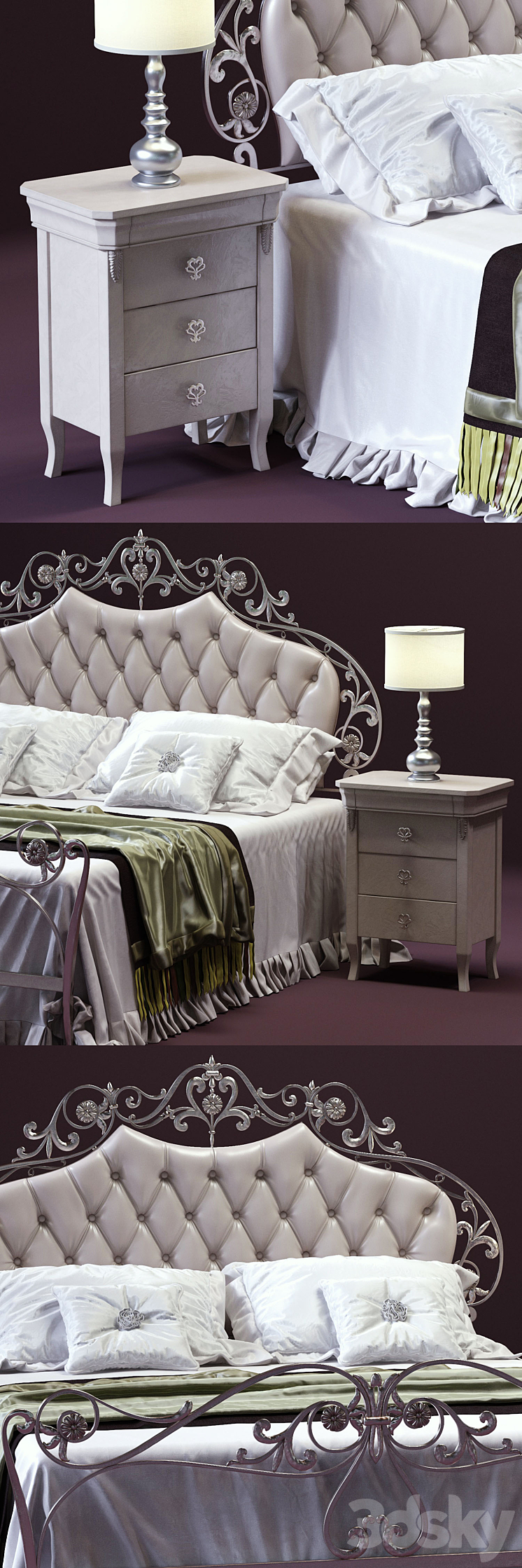 CorteZARI OLIMPIA Double Bed 3D Model