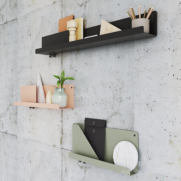 Mutto FOLDED SHELVES with decor 3DS Max Model - thumbnail 2
