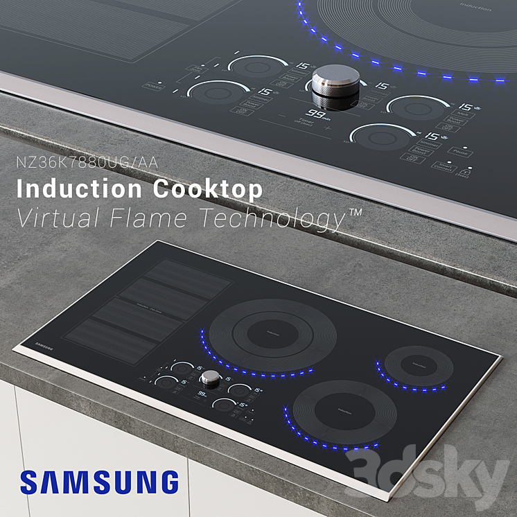 Samsung Induction Cooktop Kitchen appliance 3D model